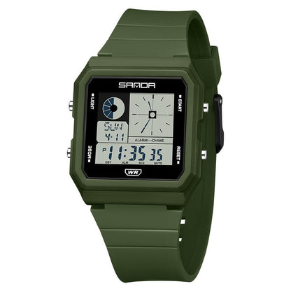 Creative, Versatile Small Square Multi-function Digital Watch