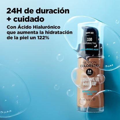 Revlon Liquid Foundation, ColorStay Face Makeup for Normal &amp; Dry Skin, SPF 20, Longwear Medium-Full Coverage with Natural Finish, 240 Medium Beige, 1 Fl Oz