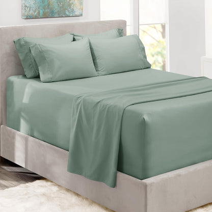 King Size Deep Pocket Sheet Set 6 Piece - Extra Deep Fitted Sheets 18-24 Inch Microfiber Linen