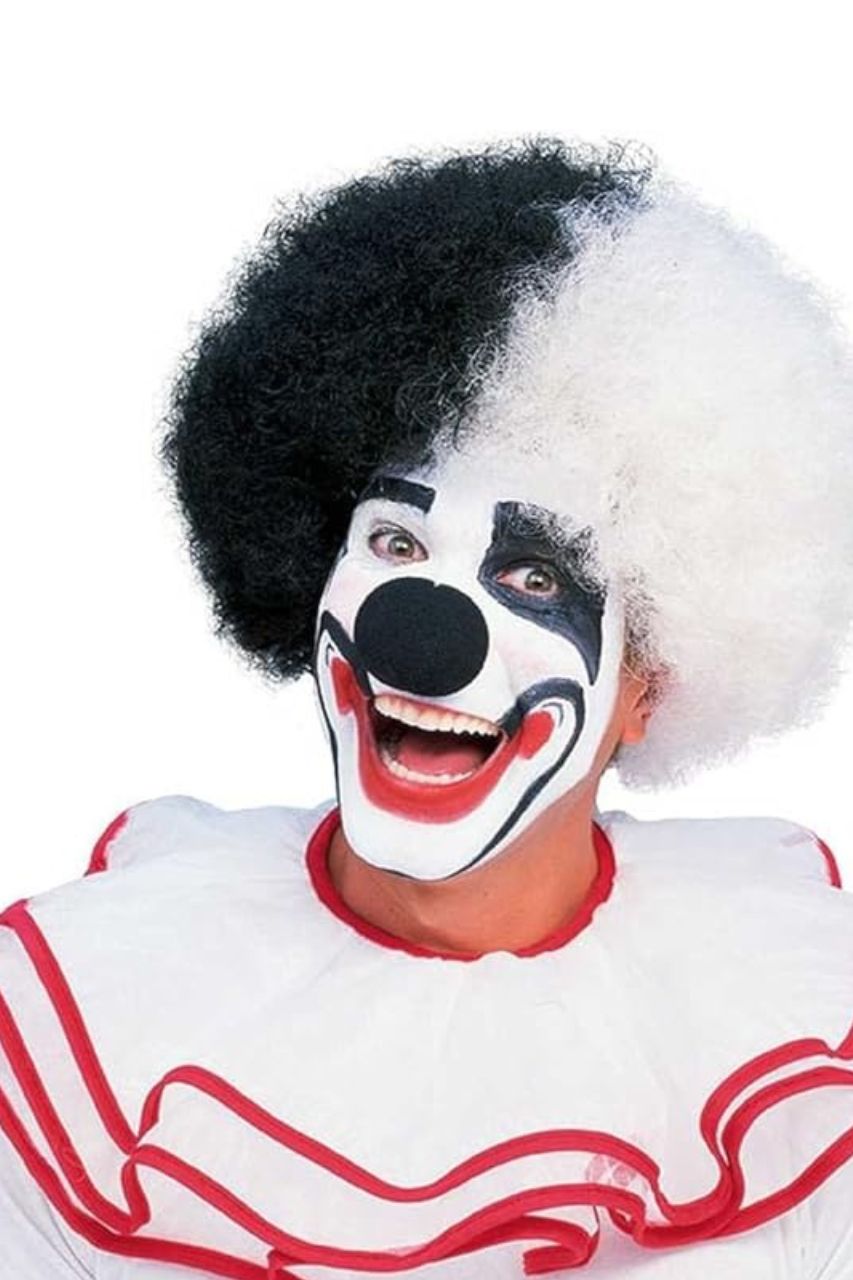 Black &amp; White Deluxe Clown Wig