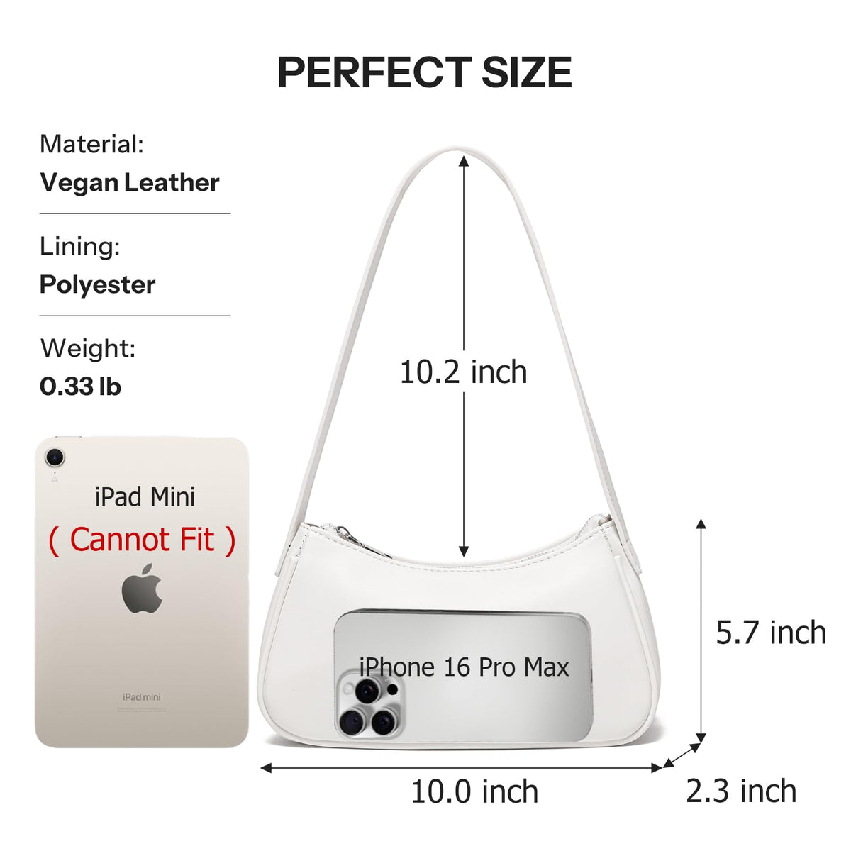 Small Shoulder Bag for Women Cute Mini Purse Trendy Vegan Leather Y2k Crescent Handbag