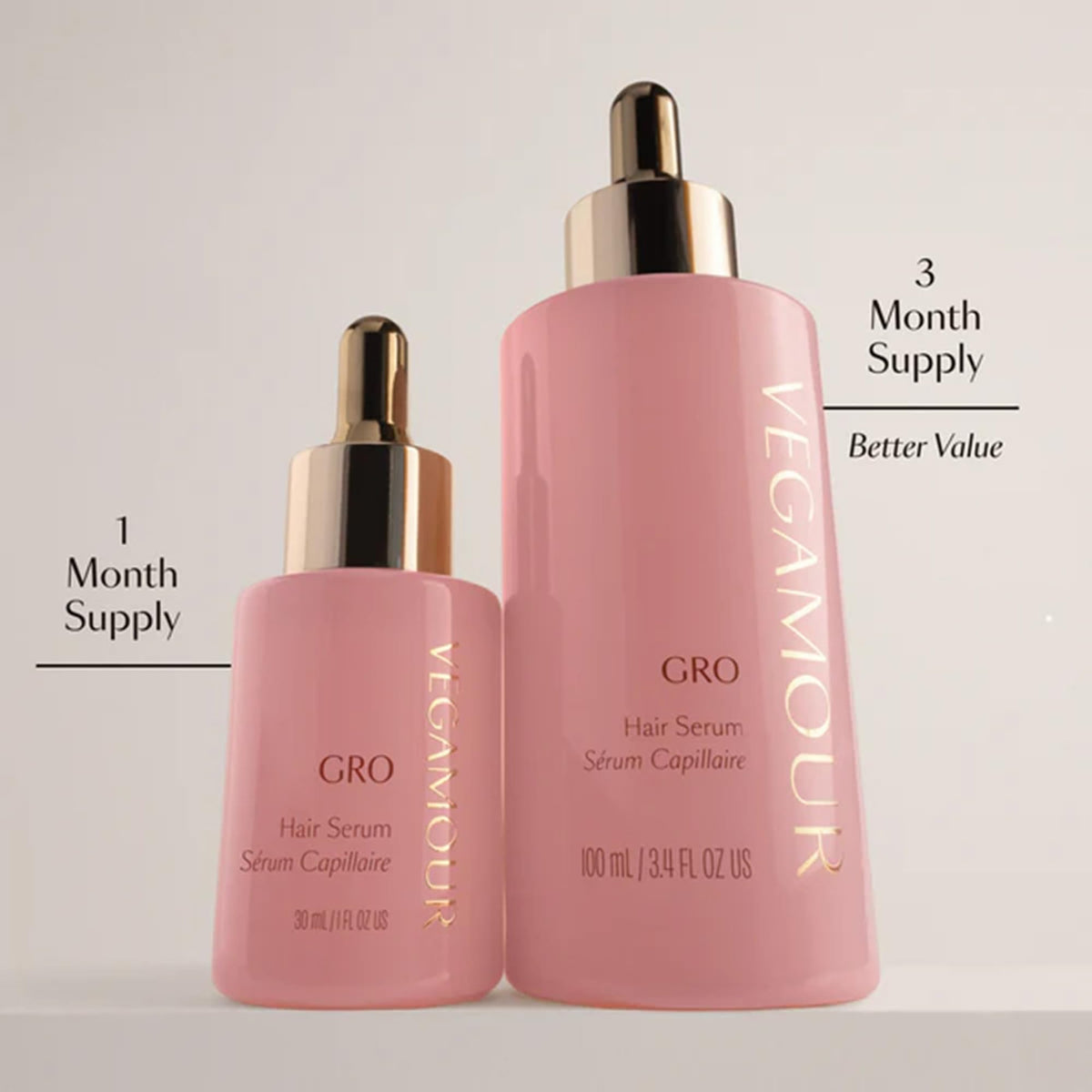 VEGAMOUR GRO Hair Serum for Hair Thinning &amp; Shedding, Thicker Fuller Looking Hair In As Soon As 90 Days, Non Oily, Bergamot Scent, Vegan &amp; Cruelty Free