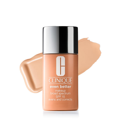 Clinique Even Better Makeup Liquid Foundation SPF 15 With Vitamin C For Dry + Oily Combination Skin Types | Medium Coverage + Natural Finish | Evens Skin Tone + Reduces Dark Spots