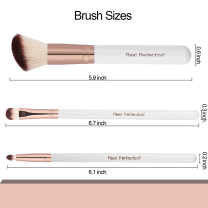 Real Perfection Makeup Brush Set 16 Pcs with 1 Eyebrow Razor Premium Synthetic Foundation Powder Concealers Eyeshadow Blush Makeup Brushes Make up Brushes Kit (Pink)