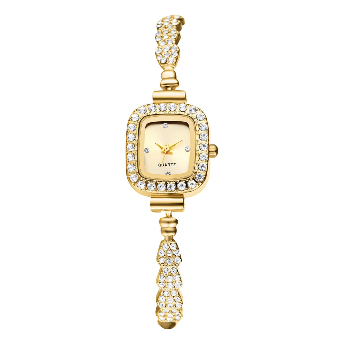 OIDEA Womens Full Diamond Bracelet Watch: Luxury Rhinestone Diamond Square Dial Analog Quartz Wrist Watch Detachable Strap Casual Dress Ladies Watch Valentine&