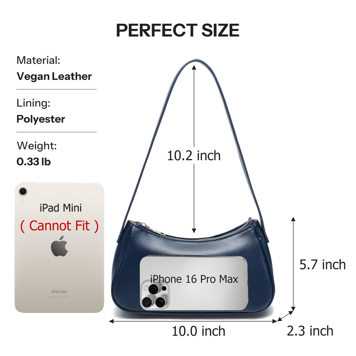 Small Shoulder Bag for Women Cute Mini Purse Trendy Vegan Leather Y2k Crescent Handbag