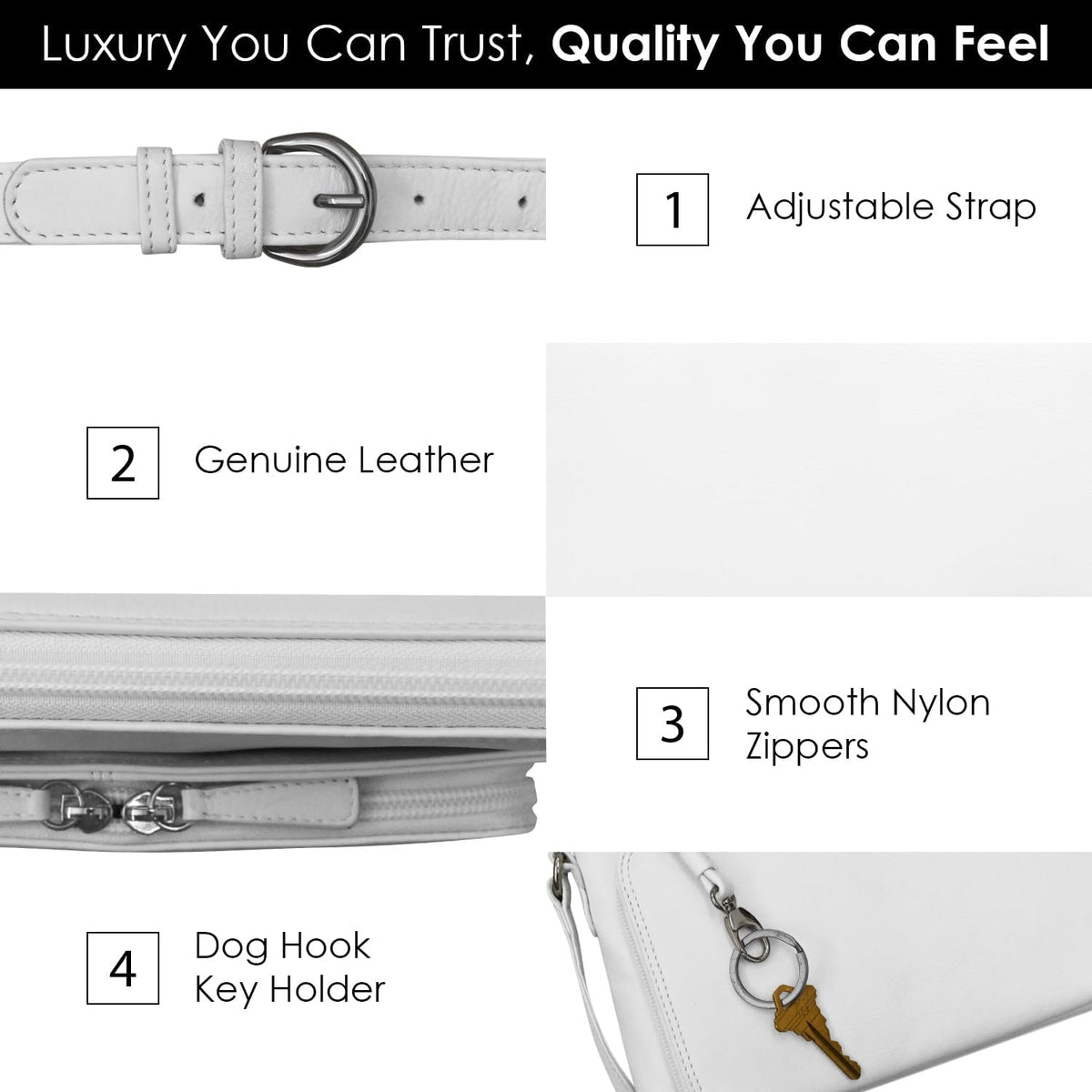 ili New York Genuine Leather Crossbody Bags for Women - Premium RFID Blocking Shoulder Bag Organizer with Adjustable Strap