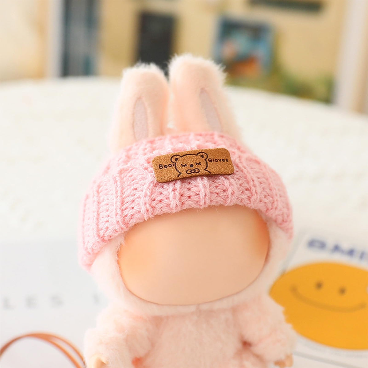 3 Piece Handmade Crochet Outfit for 17cm Dolls - Heart Sweater Hat &amp; Bag Set