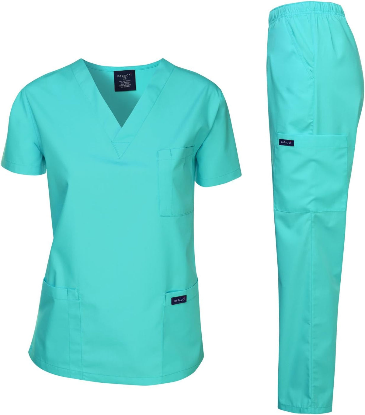 Medical Scrubs Set Unisex - V-Neck Top and Elastic Waist Pants Uniform for Healthcare Workers