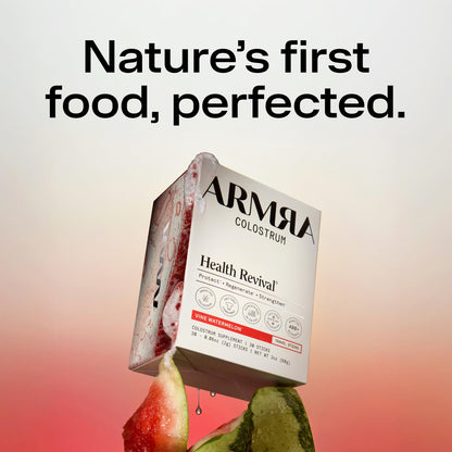 ARMRA Colostrum™ Powder | Blood Orange | Gut Health &amp; Bloating | Skin &amp; Hair | Immunity | Keto, Gluten &amp; Fat-Free | 30 Servings