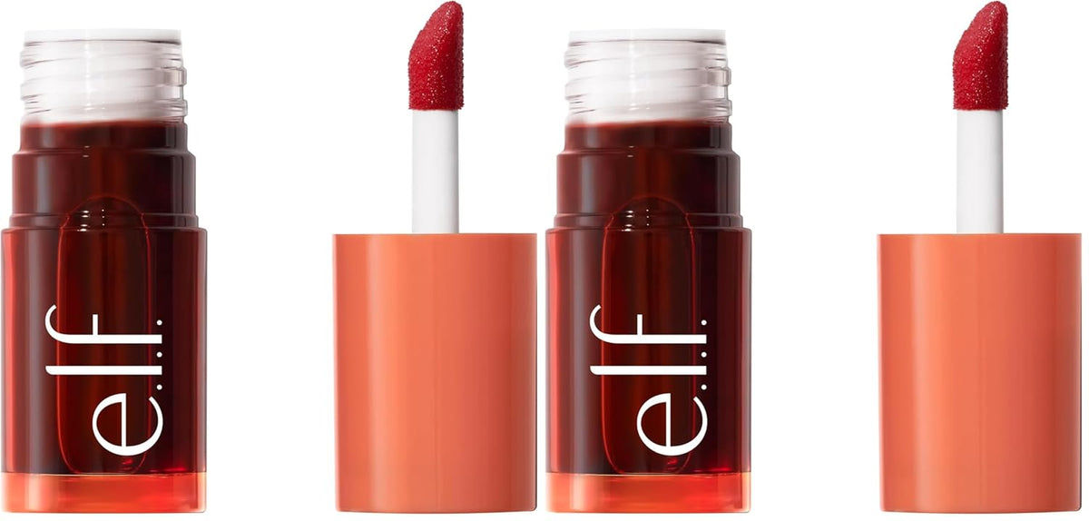 e.l.f. Sheer For It Blush Tint, Multi-Use, Long-Lasting Lip &amp; Cheek Makeup, Creates A Natural Flush Finish, Vegan &amp; Cruelty-Free, Plums Up
