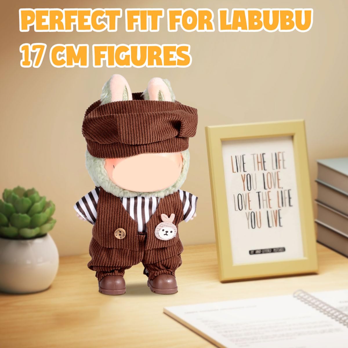3 Piece Doll Clothes Set for 17cm Dolls - Handmade Crochet Outfit with Hat