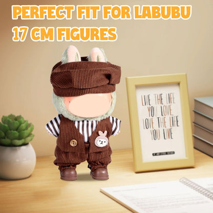 3 Piece Doll Clothes Set for 17cm Dolls - Handmade Crochet Outfit with Hat