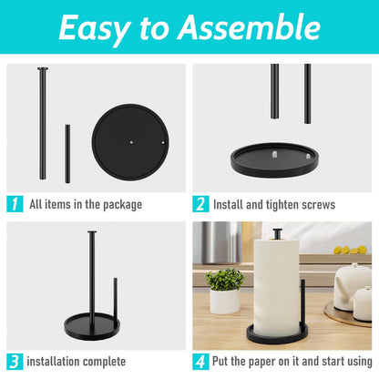 Paper Towel Holder Countertop with Anti Slip Weighted Base