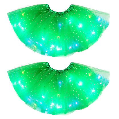 Magical &amp; Luminous  LED Princess Halloween Tutu Skirt Sequins Shiny Skirt