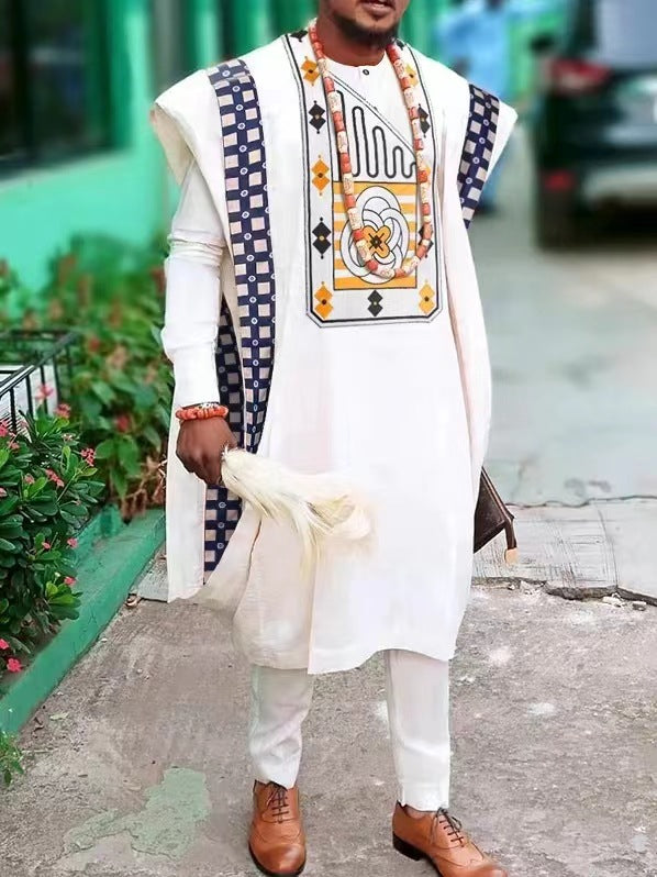 African Ethnic Print Casual Men&