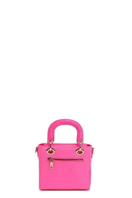 Pink Color Patch Handbag - Top Handle &amp; Crossbody | Femstylo