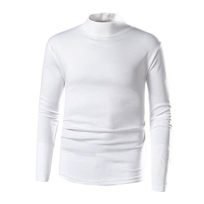 Mens Stylish Turtleneck Versatile And Slim-fit With Long Sleeves