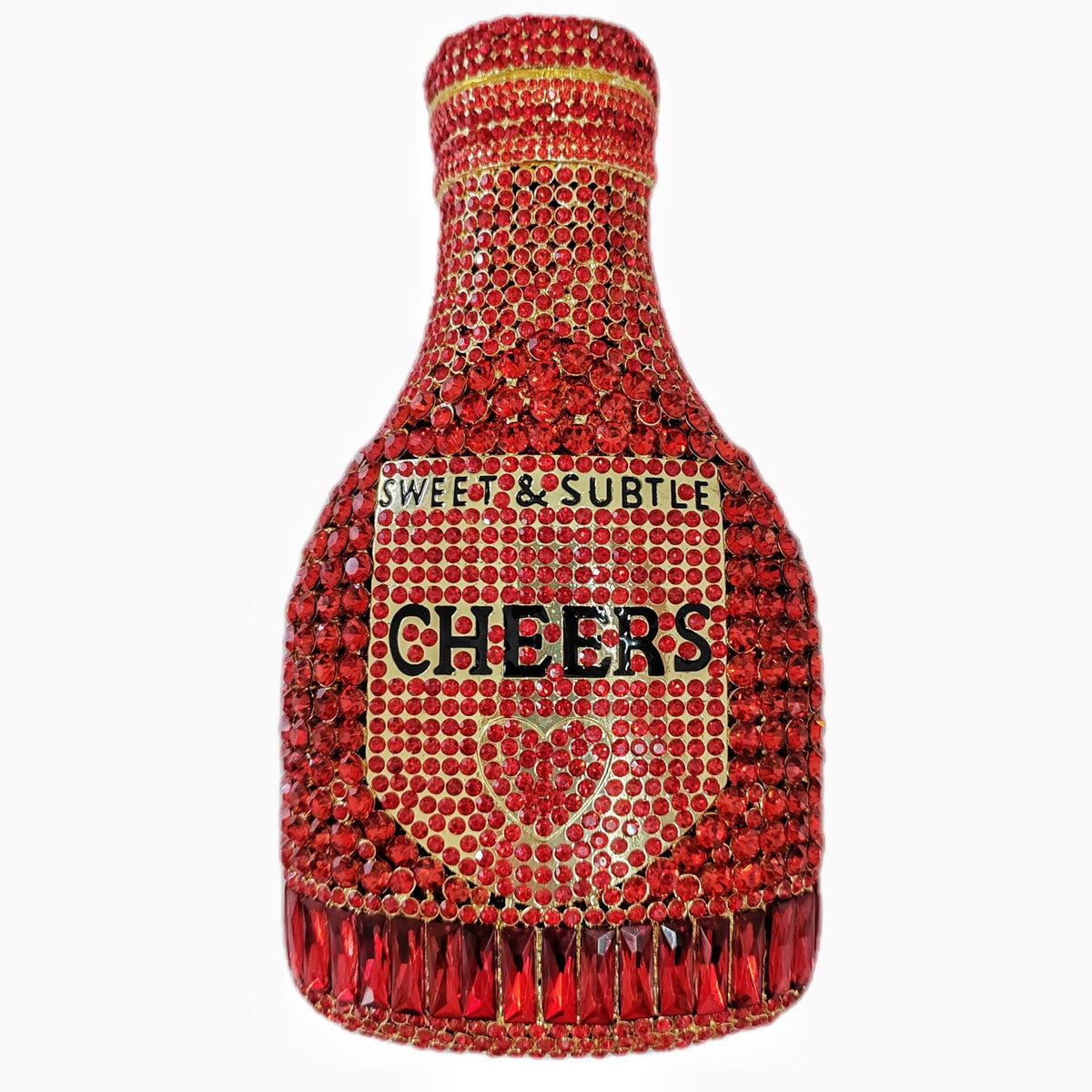 Champagne Bottle Rhinestone Evening Clutch Women&