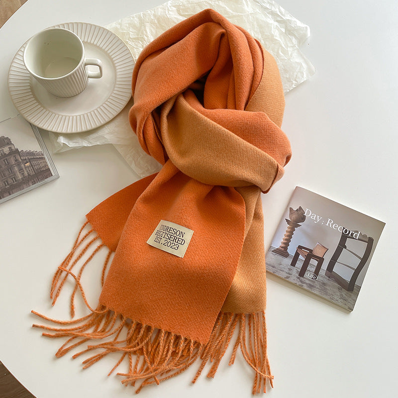 Double-sided Artificial Cashmere Scarf Women&