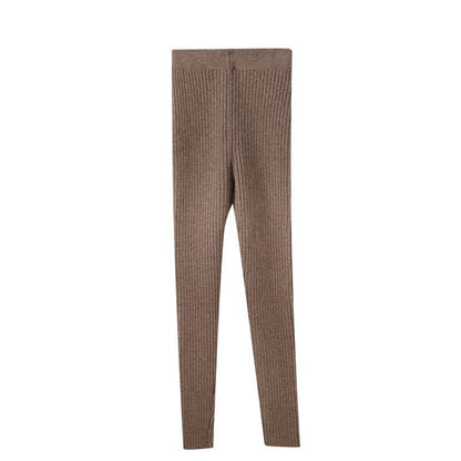 Versatile Solid-Color Ribbed Knit Pants For Women To Wear At Home