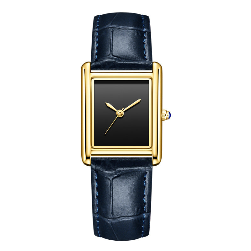Couple Leather Watch Strap Simple Square Student&