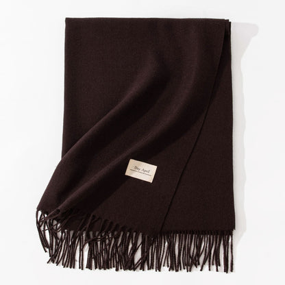 Pure Color Artificial Cashmere Scarf Women&