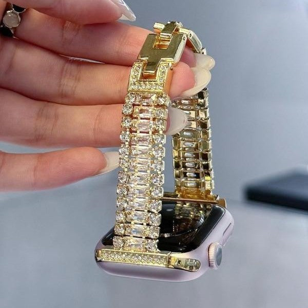 Shiny Zircon Metal Watch Band For Apple Watch Series 10 11 Ultra - Women&