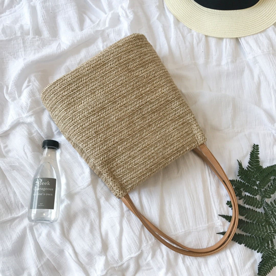 Woven hobo, summer bohemian hobo shoulder purse, magnetic buckle shoulder tote, summer beach straw bag