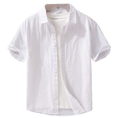 Summer Mens Clothing Simple Versatile Short-sleeve Shirt