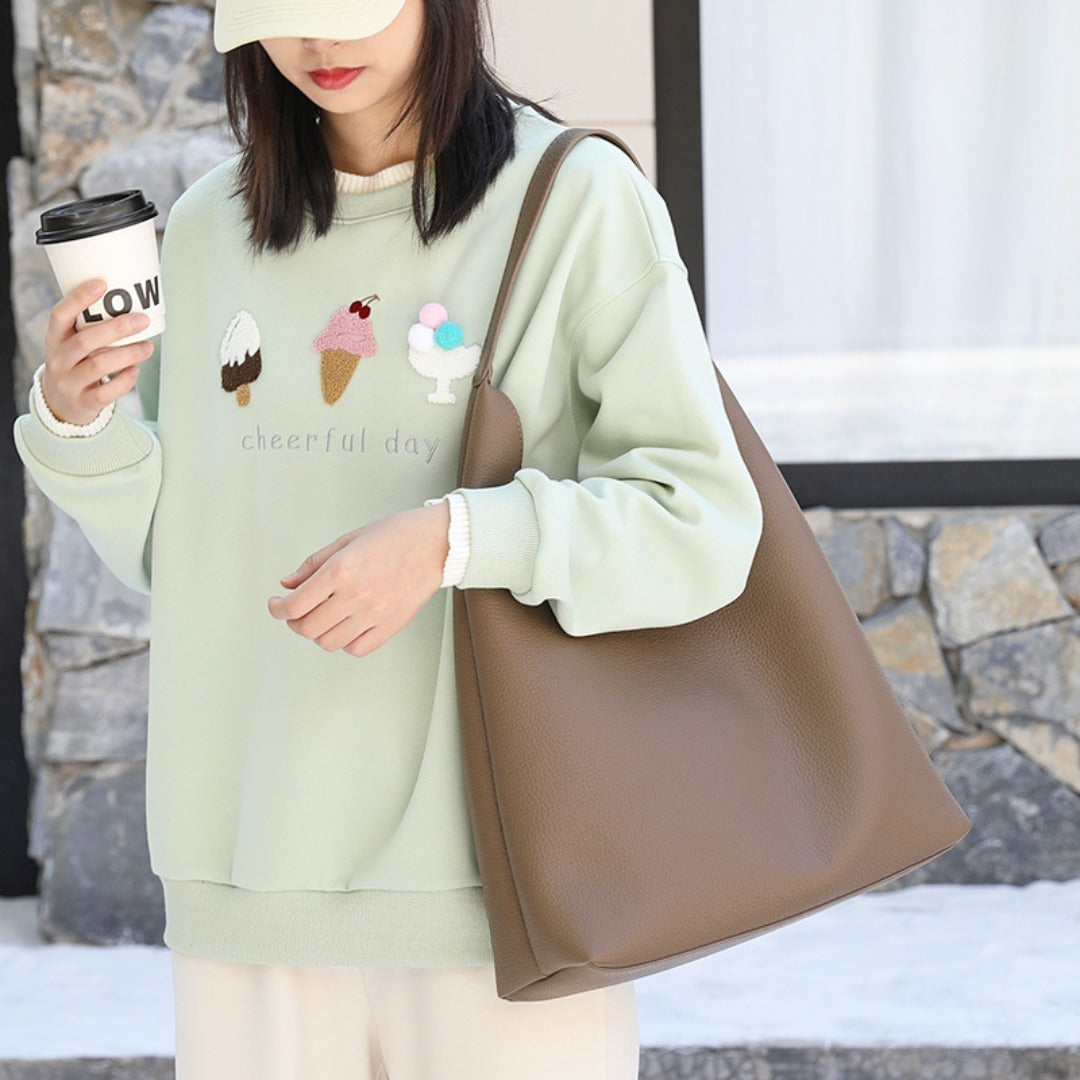 Casual retro hobo bag, fashion handbag, pu large capacity shoulder women&