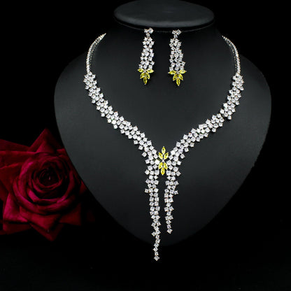 Zircon Earrings and Necklace Set
