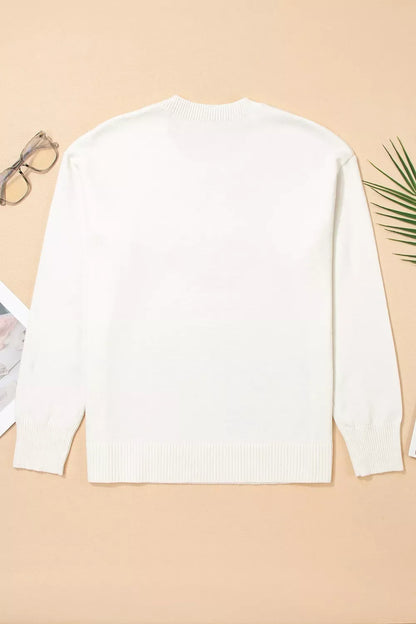 Colorful Holly Jolly Christmas Knit Loose Sweater