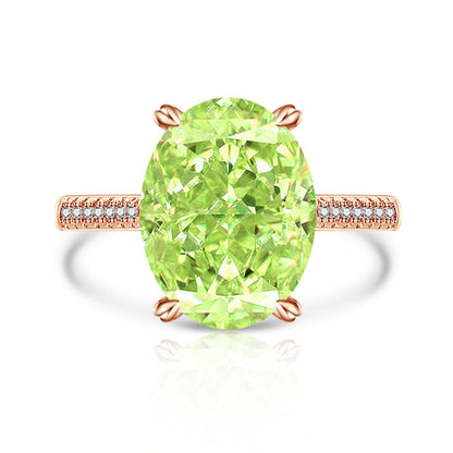 Female Versatile Casual Papalacha High Carbon Diamond Ice Flower Ring