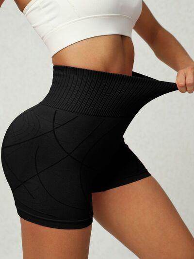High Waist Active Shorts for Women with Stretch Fabric