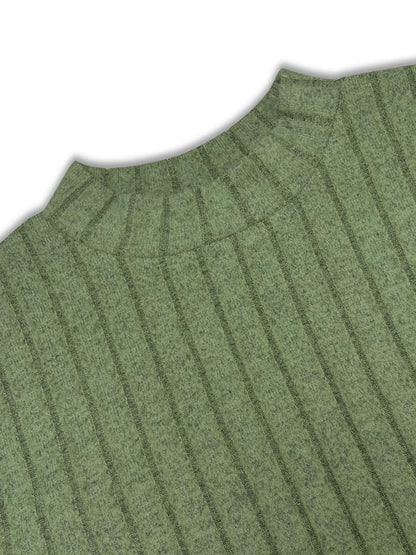 Ribbed Knit A-Line Midi Dress