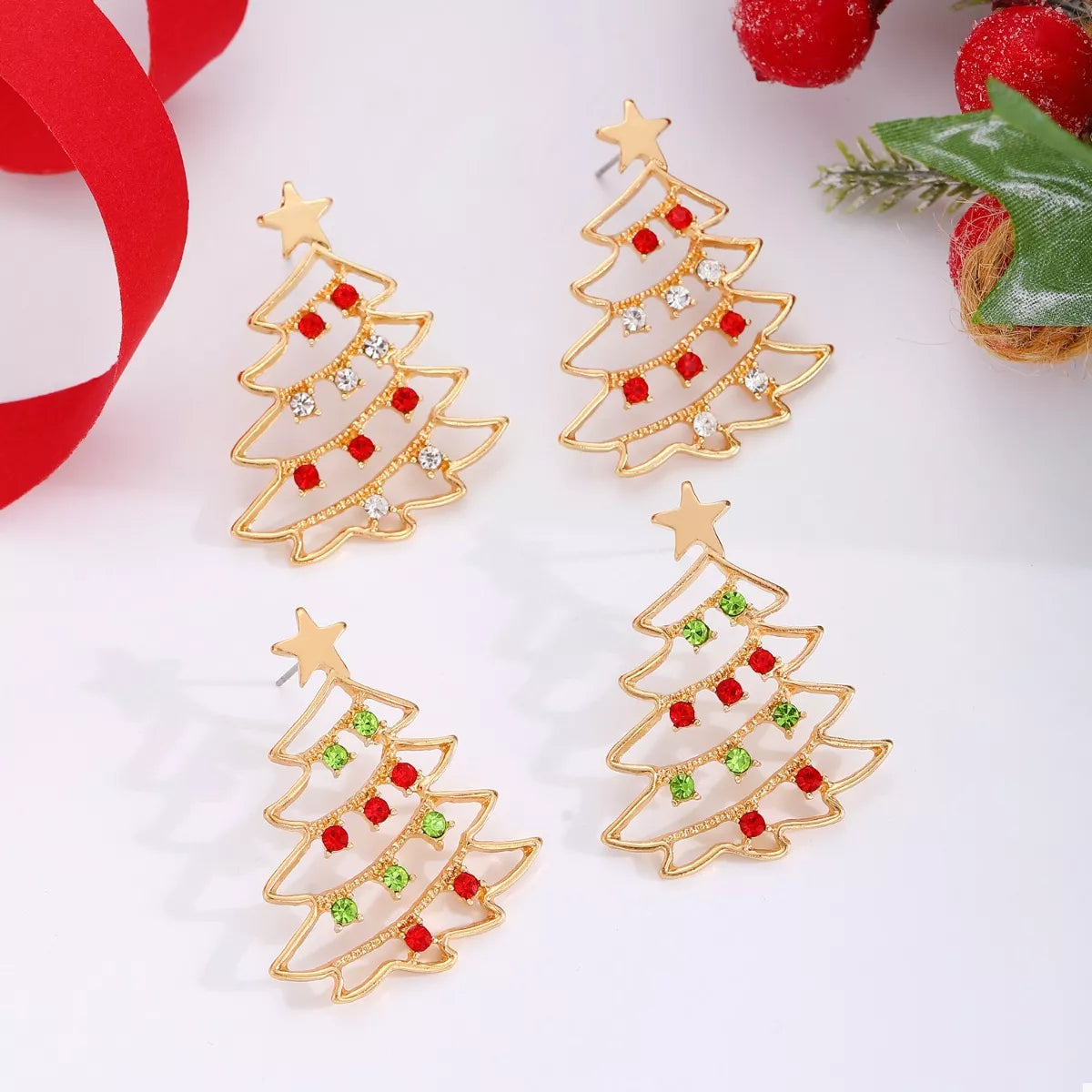 18K Gold-Plated Christmas Tree Earrings