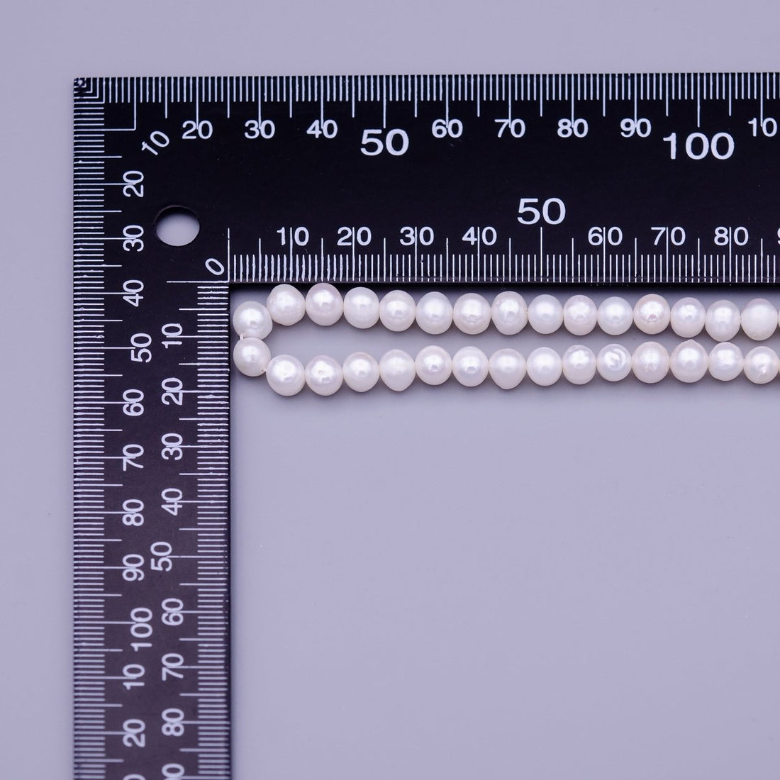 6.5mm AAA Natural White Round Freshwater Pearl Beads 65pcs Full Strand | WA-1324 Clearance Pricing