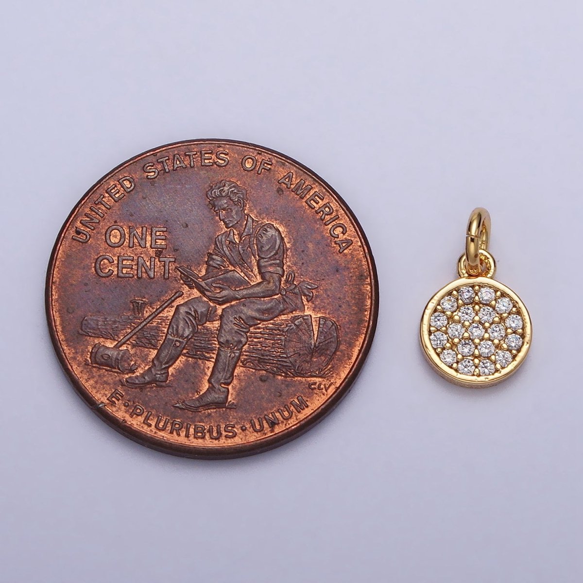 6.5mm Clear Micro Paved CZ Round Add-On Charm in Gold &amp; Silver | AC309 AC310