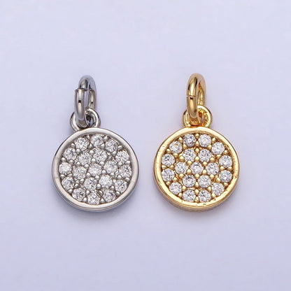 6.5mm Clear Micro Paved CZ Round Add-On Charm in Gold &amp; Silver | AC309 AC310