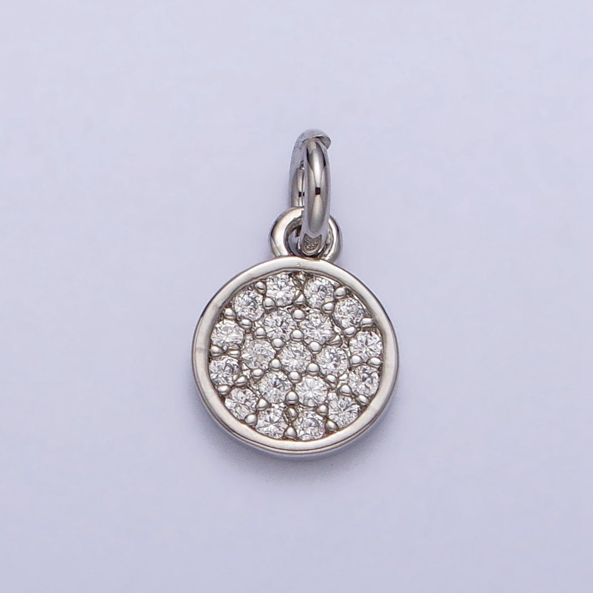 6.5mm Clear Micro Paved CZ Round Add-On Charm in Gold &amp; Silver | AC309 AC310