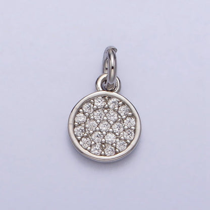 6.5mm Clear Micro Paved CZ Round Add-On Charm in Gold &amp; Silver | AC309 AC310