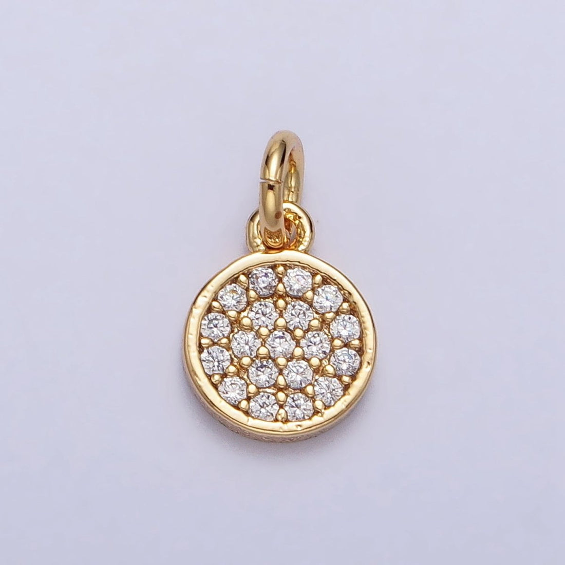 6.5mm Clear Micro Paved CZ Round Add-On Charm in Gold &amp; Silver | AC309 AC310