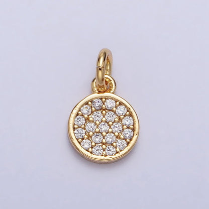 6.5mm Clear Micro Paved CZ Round Add-On Charm in Gold &amp; Silver | AC309 AC310