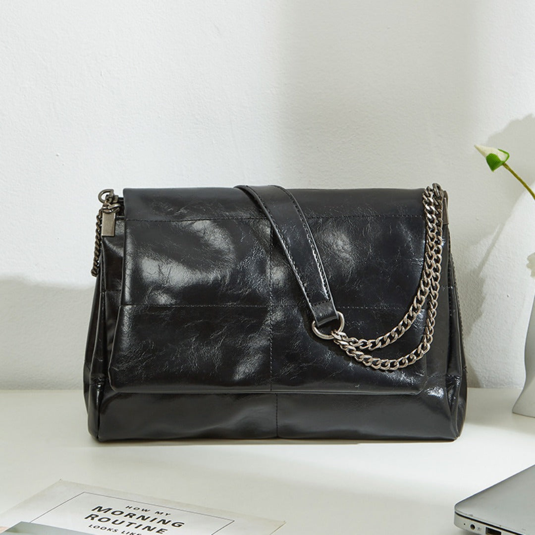 Crossbody shoulder quilted large capacity bag women, versatile commuter bag, chain crossbody bag, shoulder bag