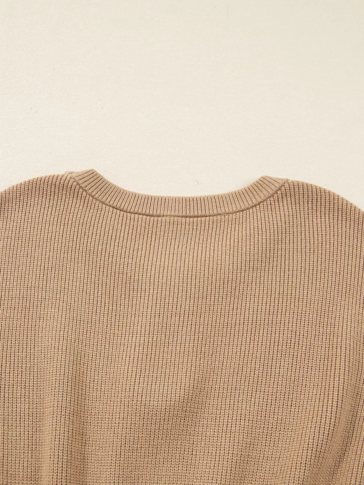 Pearl Embellished Keyhole Ribbed Sweater Dress