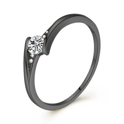 Mens Gold Alloy Round Engagement Ring