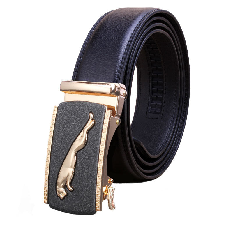 Mens Genuine Leather Belt With Automatic Buckle