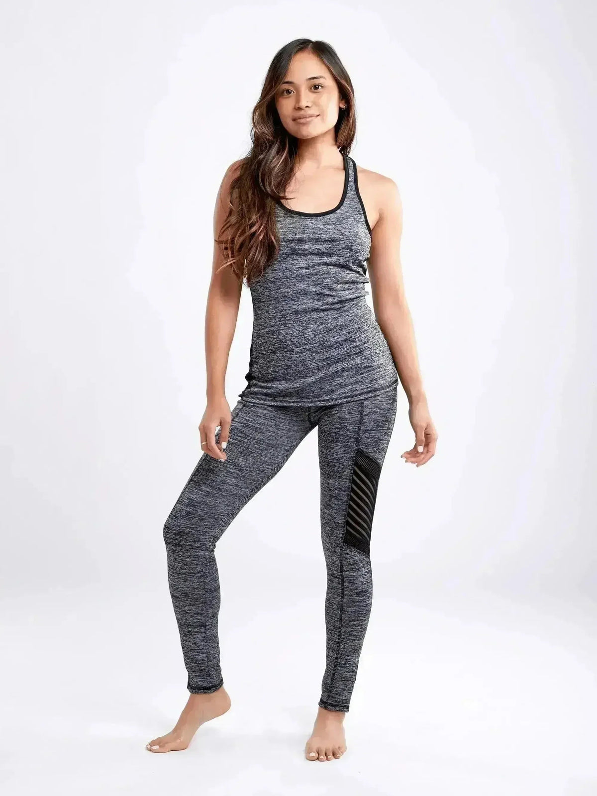 High-Waisted Pilates Leggings with Side Pockets &amp; Mesh Panels