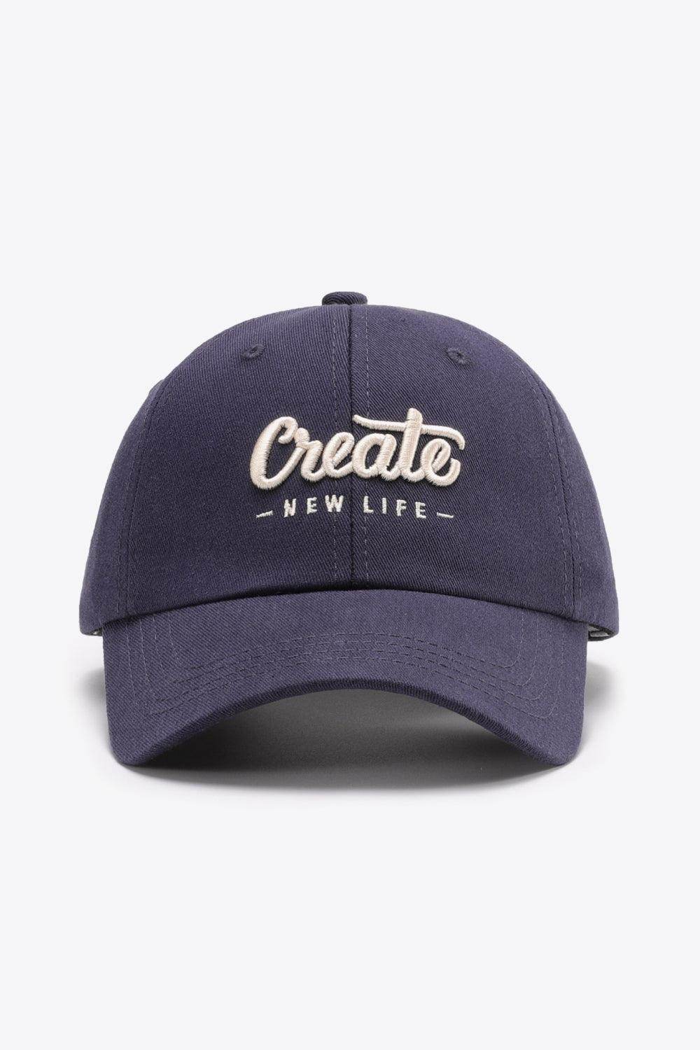 CREATE NEW LIFE Adjustable Cotton Baseball Cap for All Sizes